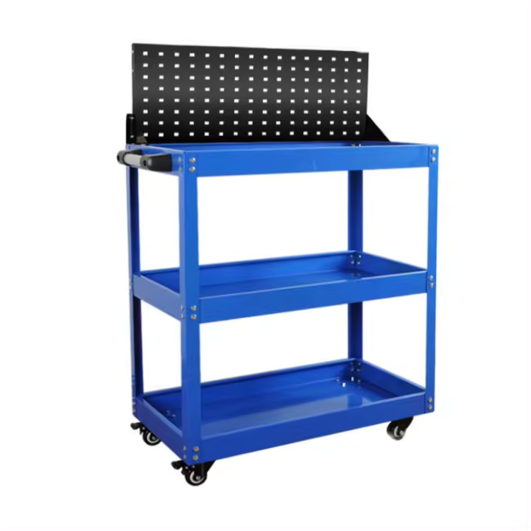Chariot à outils Bleu en métal 3 étages