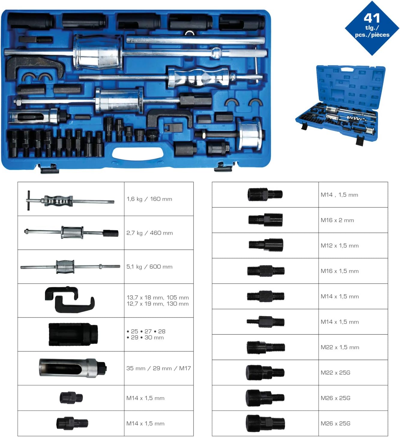 Coffert extracteur injecteurs 40 piéces