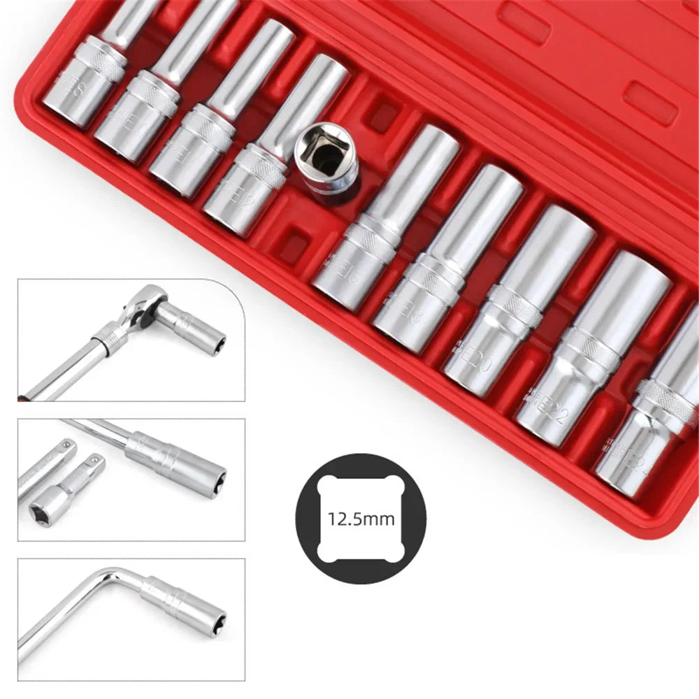 Kit de douilles pour clé Torx, 1/2 pouces, 10 pièces,