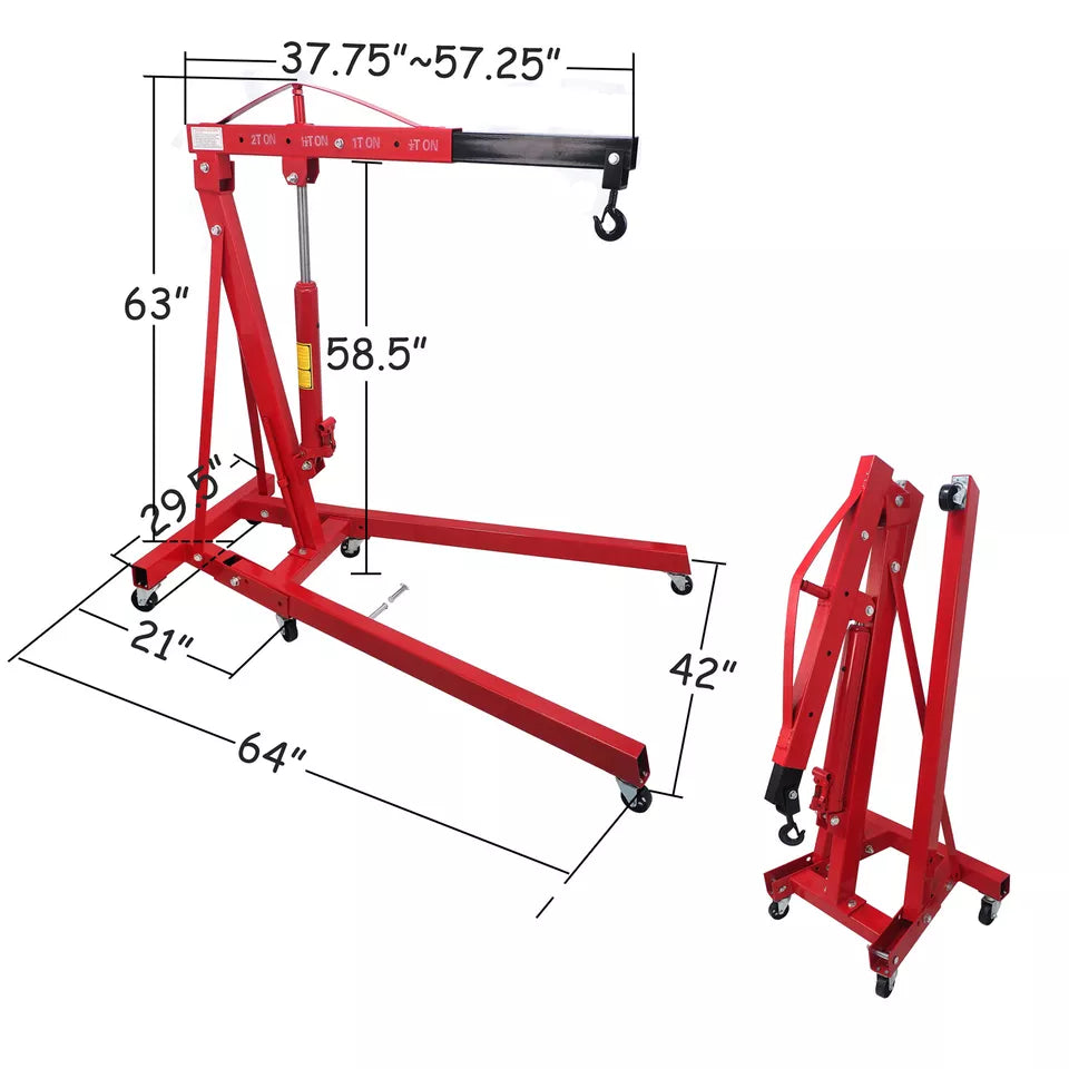 Grue d'atelier motorisée 2 tonnes