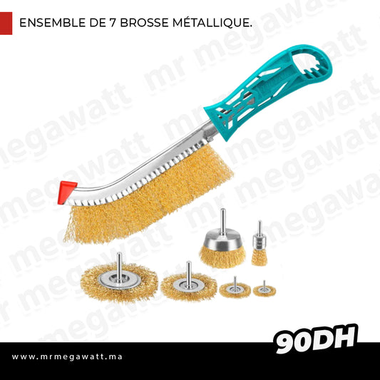 ENSEMBLE DE 7 BROSSE METALIQUE