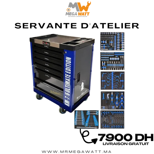 Servante PRO Kraft Muller XXL ULTIMATE EDITION KM 7/6 TOOL Finition BLEUE/NOIR