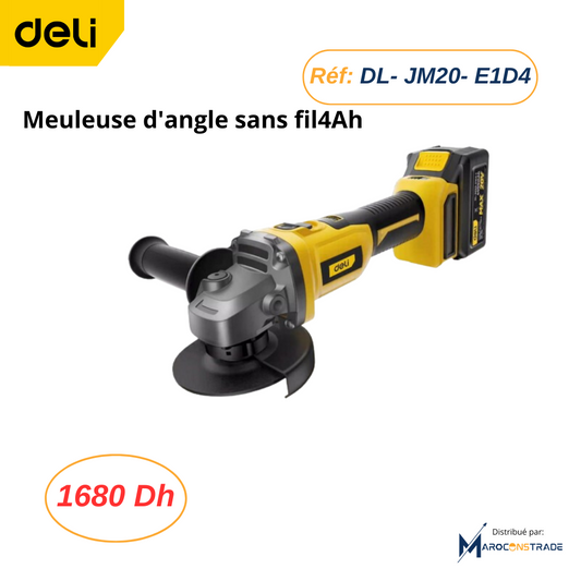 Meuleuse d'angle sans fil DELI DL-JM20-E1D4 4Ah