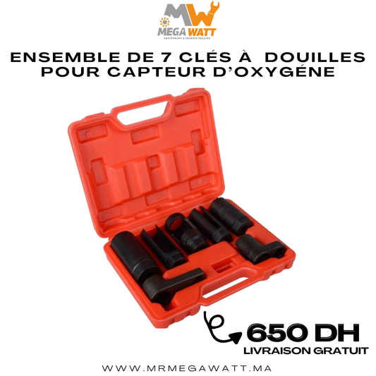 Ensemble de 7 clés à douille pour capteur d'oxygène