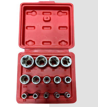 KIT DE 14 DOUILLES TORX STAR